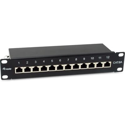 Equip 326623 Panel de parcheo - 12 puertos RJ45 Cat6A - 1U - Negro Equip 326623 Panel de parcheo - 12 puertos RJ45 Cat6A - 1U - Negro