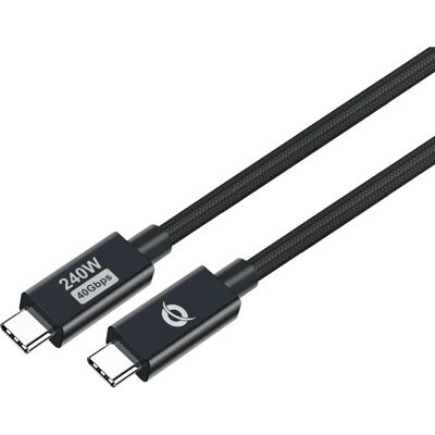 Cable USB-C Conceptronic 2m - soporta USB4 40Gbps - carga 240W Cable USB-C Conceptronic 2m - soporta USB4 40Gbps - carga 240W
