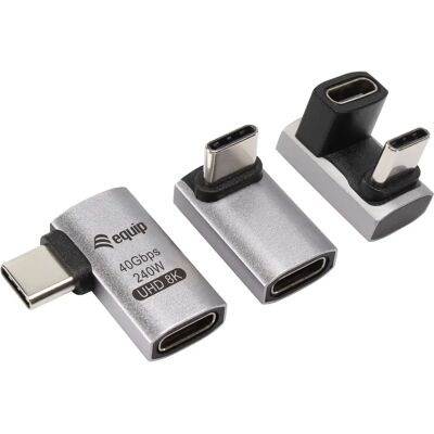 Equip 133478 Gender Changer USB C - Adapter USB 4.0, 40Gbps, 240W, Pack van 3 Equip 133478 Gender Changer USB C - Adapter USB 4.0, 40Gbps, 240W, Pack van 3