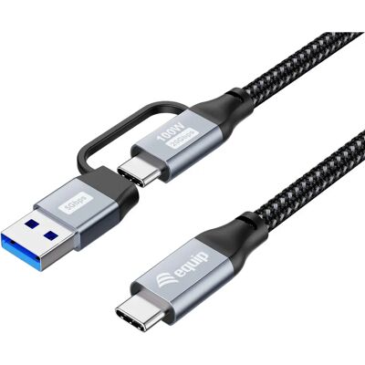Equip 128432 USB 3.2 Gen 2x2 Kabel - 2m USB A/USB C Zwart Equip 128432 USB 3.2 Gen 2x2 Kabel - 2m USB A/USB C Zwart