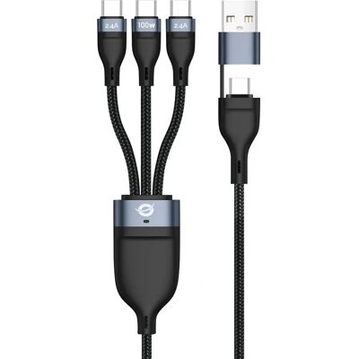 Cable USB Conceptronic ETTA06B15C - USB A/USB C - 3 x USB C - Negro Cable USB Conceptronic ETTA06B15C - USB A/USB C - 3 x USB C - Negro