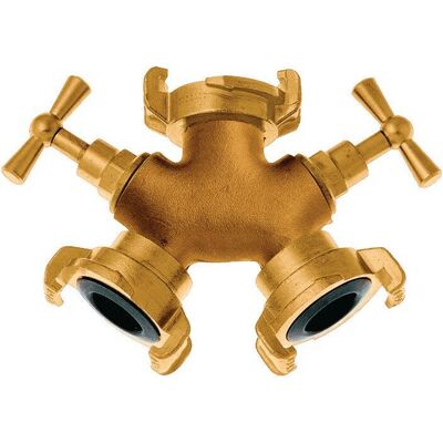 Valvola a due vie Geka Modello 34.3331 in ottone - Due valvole regolabili, compatibile con tubi da 9,5-38mm Valvola a due vie Geka Modello 34.3331 in ottone - Due valvole regolabili, compatibile con tubi da 9,5-38mm