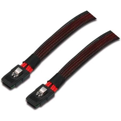 Digitus DK-127008 SAS-Kabel - 50cm, Rot, 4-Spur Digitus DK-127008 SAS-Kabel - 50cm, Rot, 4-Spur