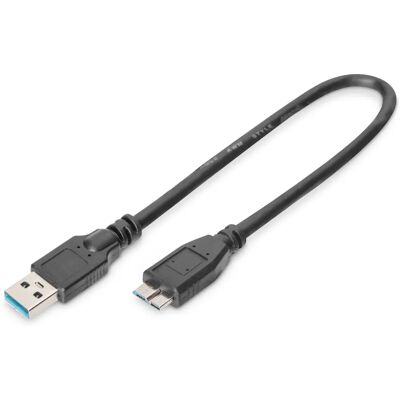 Digitus AK-300117-003-S USB 3.2 Gen 1 Micro USB Nero - Cavo USB Digitus AK-300117-003-S USB 3.2 Gen 1 Micro USB Nero - Cavo USB