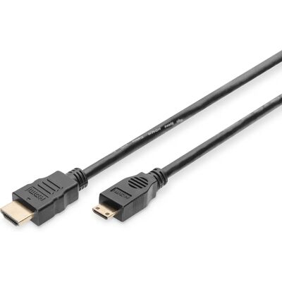 Digitus Hochgeschwindigkeits HDMI-Kabel - Mini HDMI C zu A 2m - Schwarz Digitus Hochgeschwindigkeits HDMI-Kabel - Mini HDMI C zu A 2m - Schwarz
