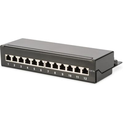 Digitus DN-91612SD-EA Pannello di patching schermato Cat6A 1U nero Digitus DN-91612SD-EA Pannello di patching schermato Cat6A 1U nero