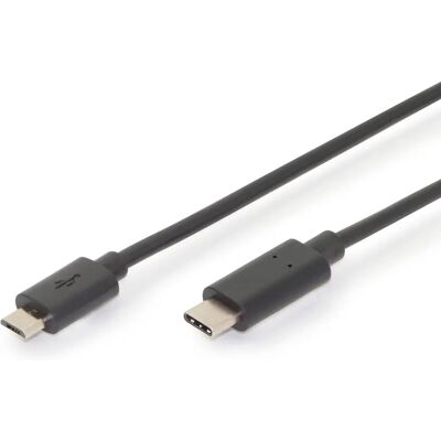 Câble USB Digitus - 1,8m - USB-C à Micro-USB B - Noir - Publicité Câble USB Digitus - 1,8m - USB-C à Micro-USB B - Noir - Publicité