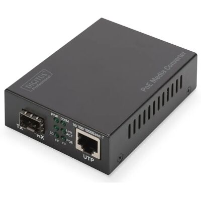 Convertidor de medios Digitus DN-82140 - 10Mb/100Mb/1Gb - Negro Convertidor de medios Digitus DN-82140 - 10Mb/100Mb/1Gb - Negro