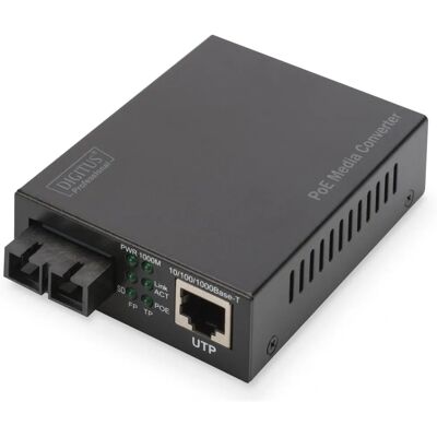 Convertidor de Medios Digitus DN-82150 - Ethernet Gigabit - Negro Convertidor de Medios Digitus DN-82150 - Ethernet Gigabit - Negro