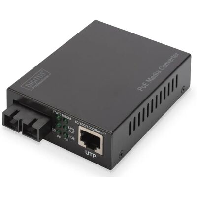 Convertidor de medios de fibra Digitus DN-82160 - 1Gbe, 10Mb LAN, 100Mb LAN - Negro Convertidor de medios de fibra Digitus DN-82160 - 1Gbe, 10Mb LAN, 100Mb LAN - Negro