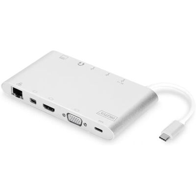 Digitus DA-70861 Aluminium Docking Station - USB-C 11-in-1 60W Digitus DA-70861 Aluminium Docking Station - USB-C 11-in-1 60W