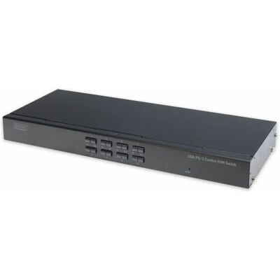 Digitus DS-23200-2 KVM-switch - 8 portar - Rack-monterad Digitus DS-23200-2 KVM-switch - 8 portar - Rack-monterad