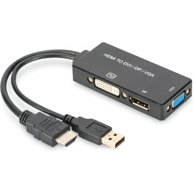 Adaptateur vidéo HDMI 3-en-1 Digitus - Noir - Supporte 4K - Publicité Adaptateur vidéo HDMI 3-en-1 Digitus - Noir - Supporte 4K - Publicité
