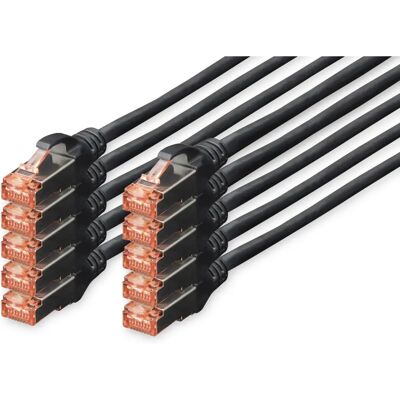 Digitus 0.25m Cat6 S/FTP Networking Cable - Black Digitus 0.25m Cat6 S/FTP Networking Cable - Black