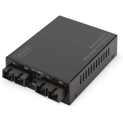 Digitus DN-82124 Netwerk Media Converter - 1Gbit/s - Zwart Digitus DN-82124 Netwerk Media Converter - 1Gbit/s - Zwart