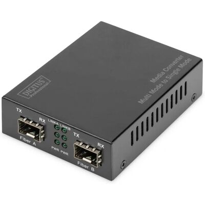 Convertidor de medios de red Digitus DN-82133 - 1 Gbps - Negro Convertidor de medios de red Digitus DN-82133 - 1 Gbps - Negro
