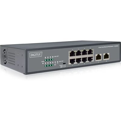 Digitus DN-95323-1 8-Port PoE Switch - Fast Ethernet Digitus DN-95323-1 8-Port PoE Switch - Fast Ethernet