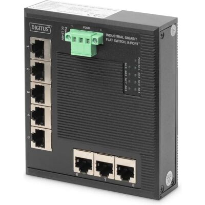 Digitus DN-651127 Network Switch - 8-Port Gigabit Ethernet Black Digitus DN-651127 Network Switch - 8-Port Gigabit Ethernet Black