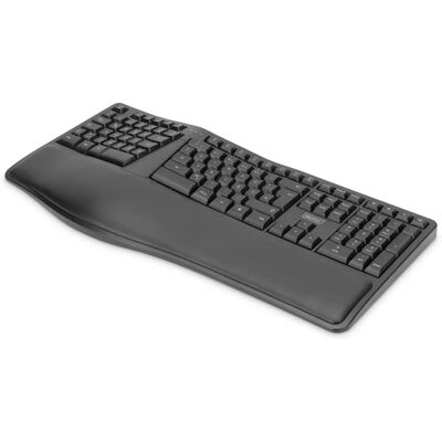 Digitus DA-20157 Clavier Ergonomique Sans Fil - QWERTZ, Noir - Publicité Digitus DA-20157 Clavier Ergonomique Sans Fil - QWERTZ, Noir - Publicité