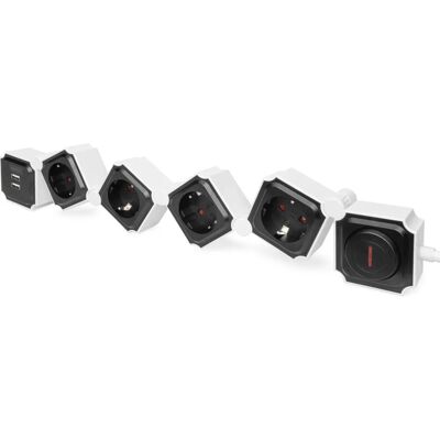 Digitus DA-70620 Mehrfachsteckdose - 4 Steckdosen, 2 USB, 1,6 m Kabel Digitus DA-70620 Mehrfachsteckdose - 4 Steckdosen, 2 USB, 1,6 m Kabel