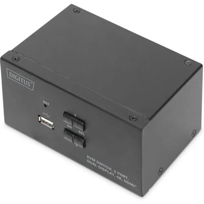 Digitus Doppelschalter 4K HDMI KVM - Metallgehäuse Digitus Doppelschalter 4K HDMI KVM - Metallgehäuse