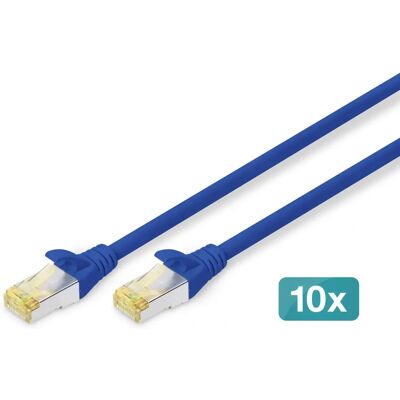 Digitus - Cabo de rede - 0,25 m - Cinza - Cat6a S/FTP - 10 pcs Digitus - Cabo de rede - 0,25 m - Cinza - Cat6a S/FTP - 10 pcs