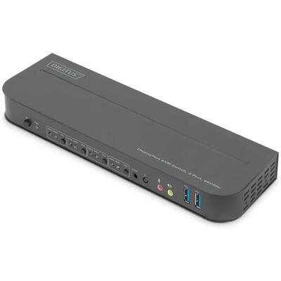 Digitus Fekete 4-Port KVM Kapcsoló - DisplayPort & HDMI Digitus Fekete 4-Port KVM Kapcsoló - DisplayPort & HDMI