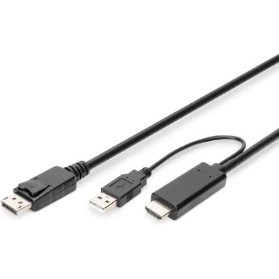 Digitus Model AK-330111-020-S Adapter HDMI do DisplayPort - Czarny Digitus Model AK-330111-020-S Adapter HDMI do DisplayPort - Czarny