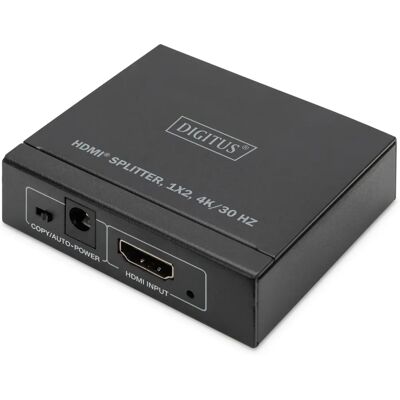 Digitus HDMI Splitter 1x2 4K/30Hz - HDMI - Schwarz - Metall - Videosplitter Digitus HDMI Splitter 1x2 4K/30Hz - HDMI - Schwarz - Metall - Videosplitter