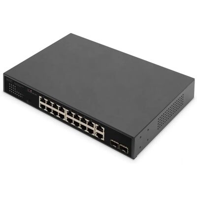 Digitus DN-95358 Netzwerk-Switch - 16 Ports PoE Gigabit Ethernet - Schwarz Digitus DN-95358 Netzwerk-Switch - 16 Ports PoE Gigabit Ethernet - Schwarz