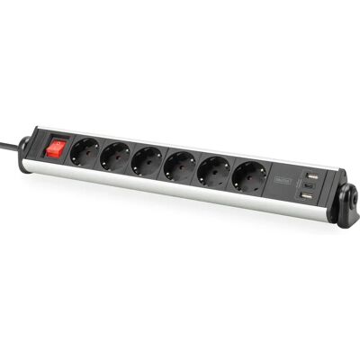 Digitus Eluttag - 6 uttag, 3 USB, 3680W Digitus Eluttag - 6 uttag, 3 USB, 3680W