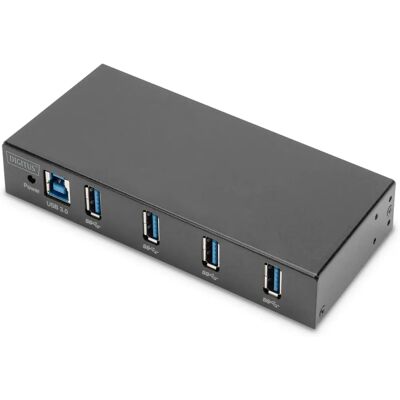 Digitus DA-70257 USB-Hub - 4 Ports, Schwarz, Metall Digitus DA-70257 USB-Hub - 4 Ports, Schwarz, Metall