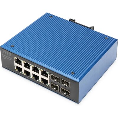 Digitus Marke DN-651152 Industrieller Gigabit Ethernet Switch - Schwarz, Blau Digitus Marke DN-651152 Industrieller Gigabit Ethernet Switch - Schwarz, Blau