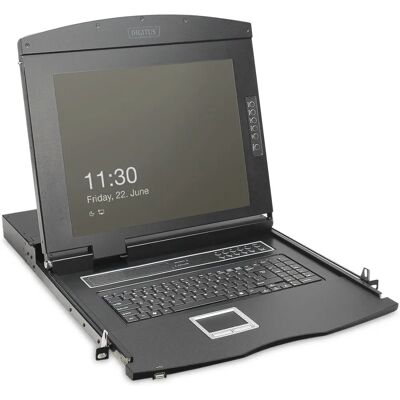 Console Rack LCD HD 19" Digitus - 16 Porte - Nero Console Rack LCD HD 19" Digitus - 16 Porte - Nero