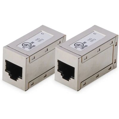 Digitus RJ45 Shielded Modular Coupler - 2 Pack - Ethernet Connector Digitus RJ45 Shielded Modular Coupler - 2 Pack - Ethernet Connector