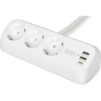 Digitus DA-70626 Mehrfachsteckdose - 3 Anschlüsse, 1,5m, USB-C, USB-A Digitus DA-70626 Mehrfachsteckdose - 3 Anschlüsse, 1,5m, USB-C, USB-A