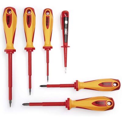 H + H WERKZEUG 6-tlg Schraubenzieher-Set - VDE, Rot/Gelb H + H WERKZEUG 6-tlg Schraubenzieher-Set - VDE, Rot/Gelb