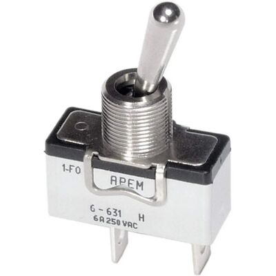 Interruptor de palanca APEM 6-639H/2 - 250V/6A - Encendido/Apagado/Encendido Interruptor de palanca APEM 6-639H/2 - 250V/6A - Encendido/Apagado/Encendido