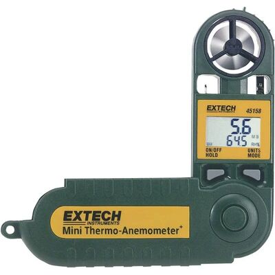 Extech 45158 Anémomètre - Vitesse du vent, Temp, Humidité - Portable - Publicité Extech 45158 Anémomètre - Vitesse du vent, Temp, Humidité - Portable - Publicité