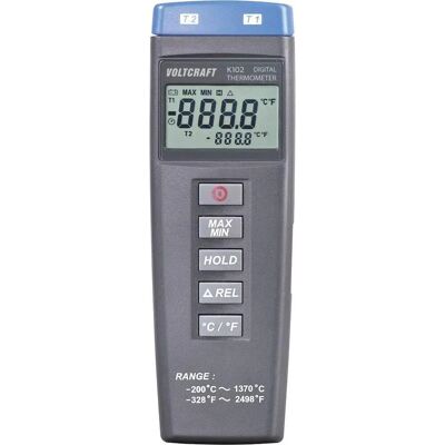 VOLTCRAFT K102 Thermometer - Dual Channel, -200°C to +1370°C VOLTCRAFT K102 Thermometer - Dual Channel, -200°C to +1370°C