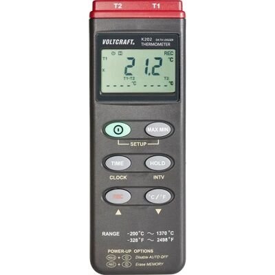 VOLTCRAFT K202 Digital Thermometer - 2 Channel - -200°C to 1370°C - Professional VOLTCRAFT K202 Digital Thermometer - 2 Channel - -200°C to 1370°C - Professional