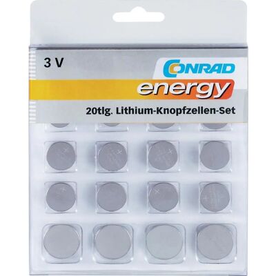 Conrad Energy Lithium 20er Knopfzellen-Set Conrad Energy Lithium 20er Knopfzellen-Set