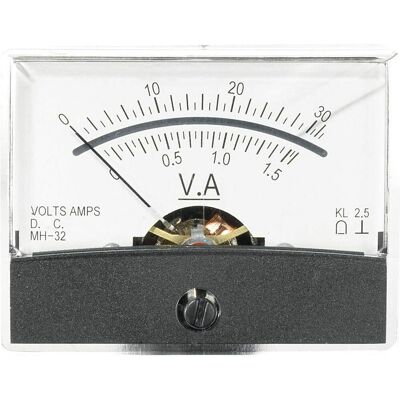 Voltcraft AM-60X46/30V/1.5A/DC Manomètre Analogique de Panneau - Publicité Voltcraft AM-60X46/30V/1.5A/DC Manomètre Analogique de Panneau - Publicité