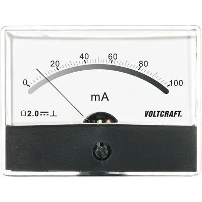 Voltcraft AM-86X65/100mA Analoger Panelmeter - Strom 100mA, Schwarz Voltcraft AM-86X65/100mA Analoger Panelmeter - Strom 100mA, Schwarz