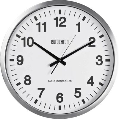 Eurochron EFWU 9000 Zilveren Wandklok - Radio-gestuurd 50cm Eurochron EFWU 9000 Zilveren Wandklok - Radio-gestuurd 50cm