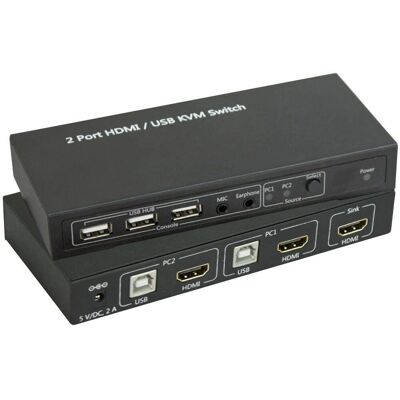 SpeaKa Professionele 2-poorts KVM-switch HDMI USB - 1920 x 1080 - 4K SpeaKa Professionele 2-poorts KVM-switch HDMI USB - 1920 x 1080 - 4K
