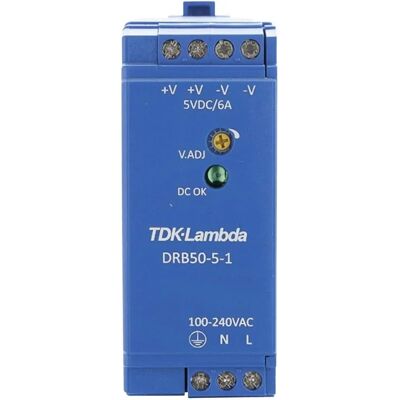 TDK Lambda DRB50-5-1 DIN-skena nätaggregat 5 V/DC 2.5 A 30 W TDK Lambda DRB50-5-1 DIN-skena nätaggregat 5 V/DC 2.5 A 30 W