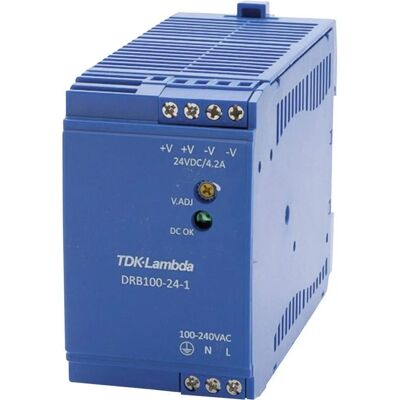 Fuente de alimentación TDK-Lambda DRB-100-24-1 - 24-28V 4.2A, Compacta Fuente de alimentación TDK-Lambda DRB-100-24-1 - 24-28V 4.2A, Compacta