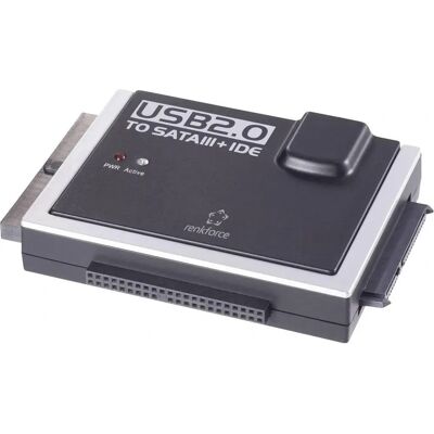 Convertisseur USB 2.0 IDE + SATA Renkforce - Supporte SATA, IDE - Publicité Convertisseur USB 2.0 IDE + SATA Renkforce - Supporte SATA, IDE - Publicité