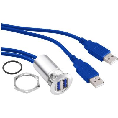 Tru Components USB-13 Ingebouwde USB 3.0-connector - 2x Type A poorten Tru Components USB-13 Ingebouwde USB 3.0-connector - 2x Type A poorten